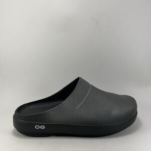 Oofos Ooclog Rubber Clog Mules Womens Size 10 Silver Comfort Recovery Shoes